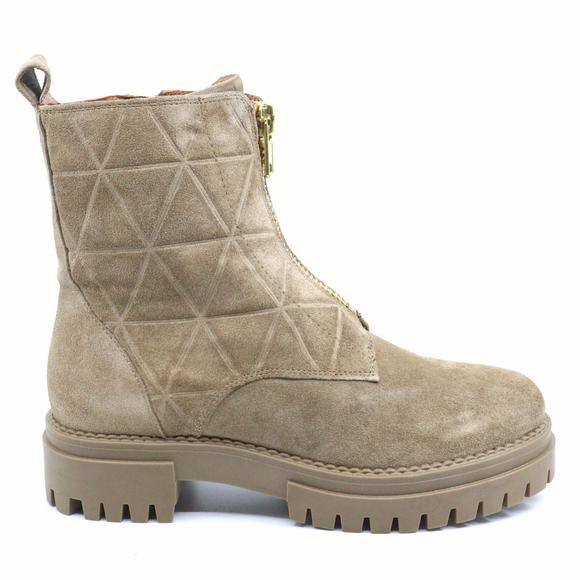 NEW ATELIERS carson combat boot in taupe suede - Picture 5 of 9